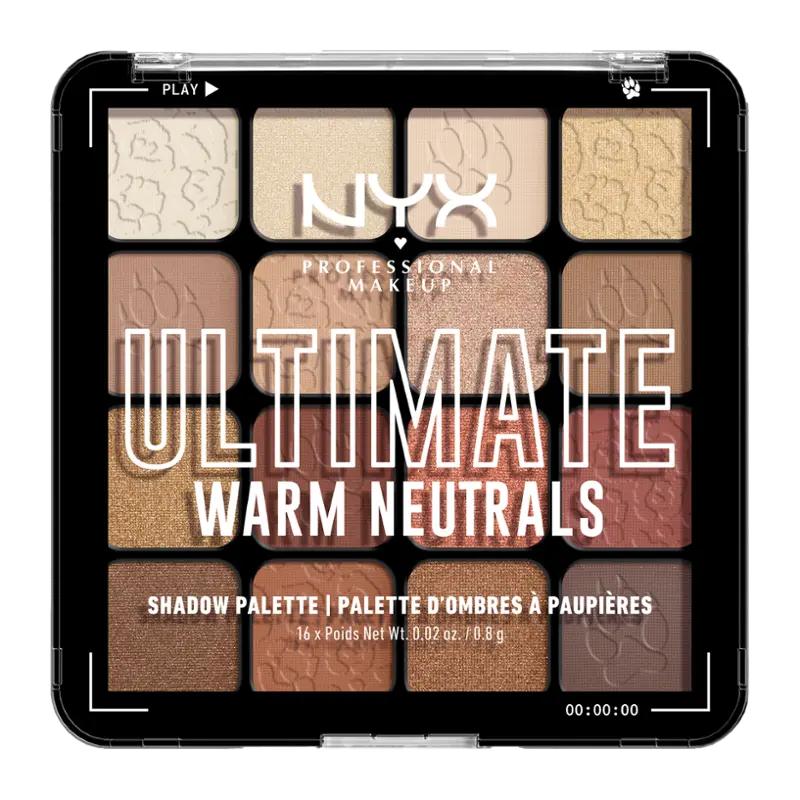 NYX Professional Makeup Paletka očních stínů Ultimate Warm Neutrals, 1 ks