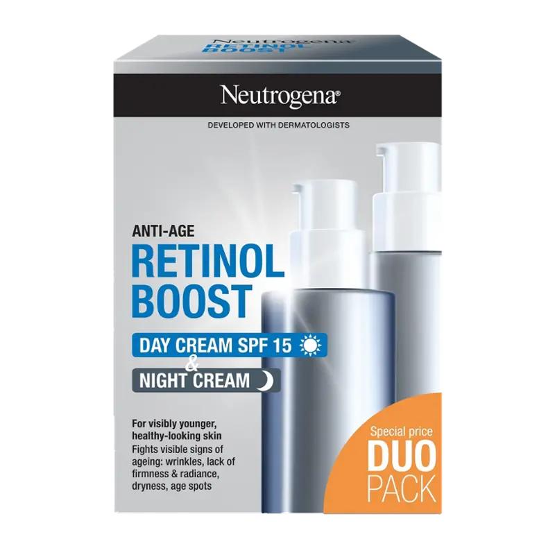 Neutrogena Denní a noční krém Retinol Boost duopack SPF 15, 100 ml