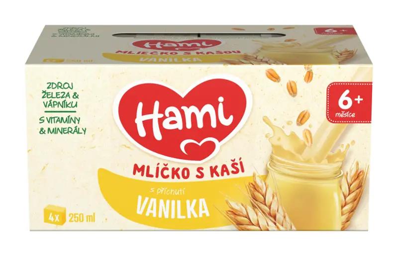 Hami Mlíčko s kaší s příchutí vanilky 4x 250 ml, 1000 ml