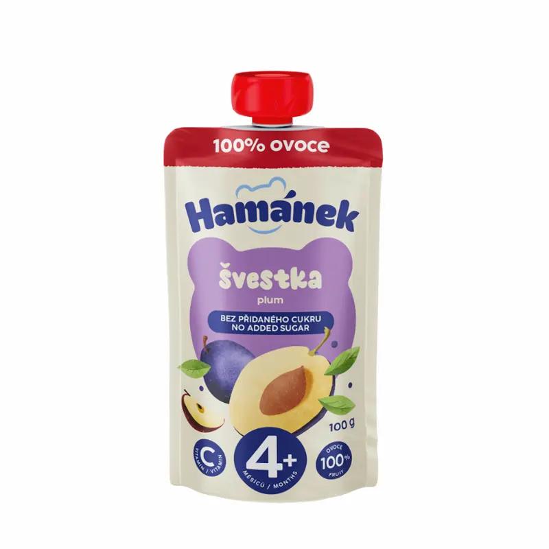 Hamánek Ovocná kapsička švestka & jablko, 100 g