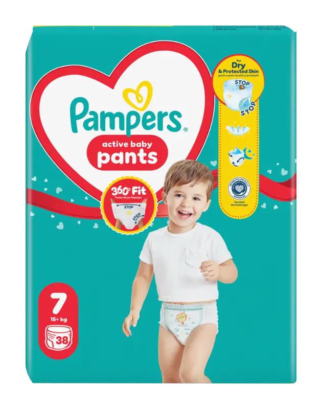 Pampers Plenkové kalhotky Active Baby, 15+ kg, vel. 7, Jumbo-Pack, 38 ks