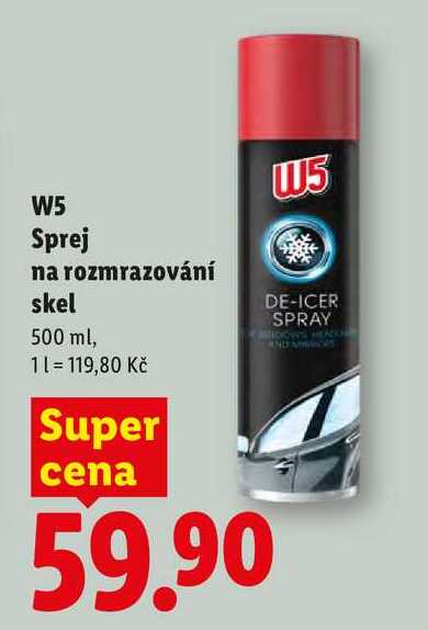 W5 Sprej na rozmrazování skel, 500 ml