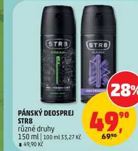PÁNSKÝ DEOSPREJ STR8 různé druhy, 150 ml