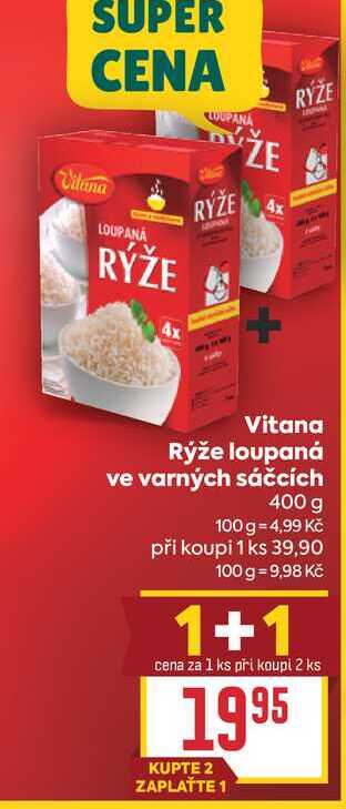 Vitana Rýže loupaná ve varných sáčcích 400 g