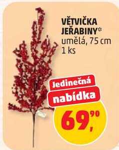 VĚTVIČKA JEŘABINY umělá, 75 cm, 1 ks
