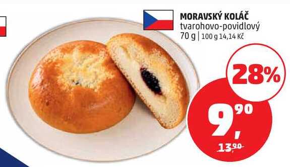 MORAVSKÝ KOLÁČ tvarohovo-povidlový, 70 g