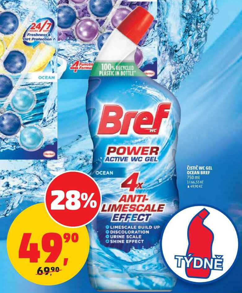 ČISTIČ WC GEL OCEAN BREF, 750 ml