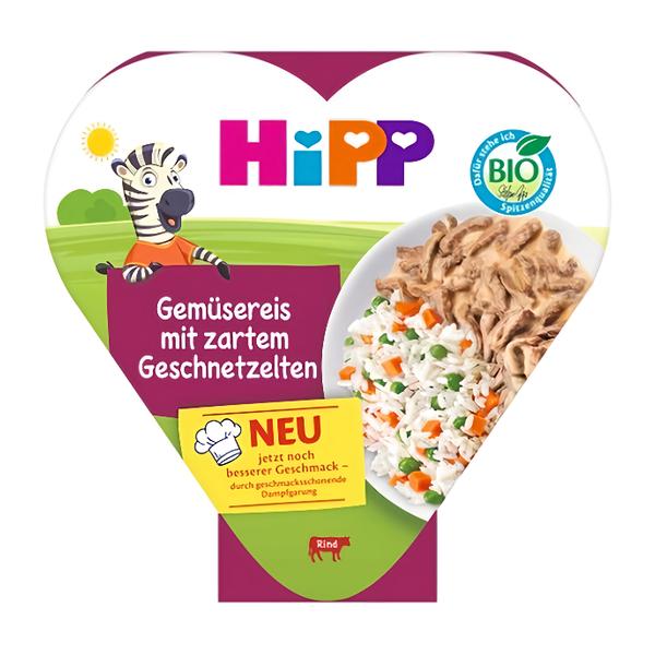 HiPP BIO Rýže se zeleninou a hráškem a jemně nakrájeným hovězím masem