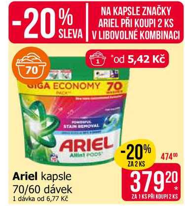 Ariel kapsle 70/60 dávek