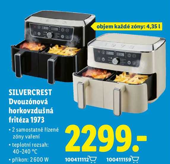 SILVERCREST Dvouzónová horkovzdušná fritéza 1973