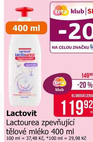 Lactovit Lactourea zpevňující tělové mléko 400 ml