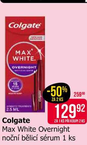 Colgate Max White Overnight noční bělicí sérum 1 ks 