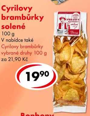 Cyrilovy brambůrky solené, 100 g