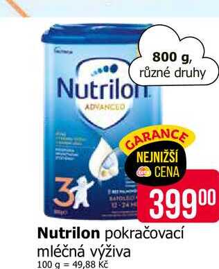 Nutrilon pokračovací mléčná výživa 800 g 