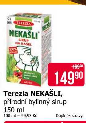 Terezia NEKAŠLI, přírodní bylinný sirup 150 ml