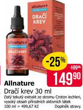 Allnature Dračí krev 30 ml