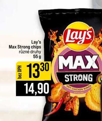 Lay's Max Strong chips různé druhy 55 g