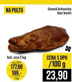 Uzená krkovice bez kosti bal. cca 2 kg 100g