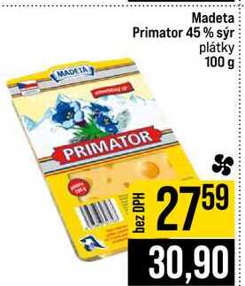 Madeta Primator 45 % sýr plátky 100 g