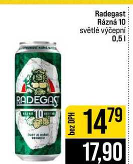 Radegast Rázná 10 světlé výčepní 0,5l