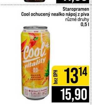 Staropramen Cool ochucený nealko nápoj z piva různé druhy 0,5l