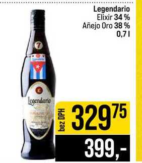 Legendario Elixir 34% Añejo Oro 38 % 0,7l