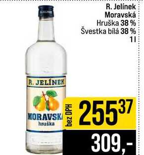 R. Jelínek Moravská Hruška 38% Švestka bílá 38% 1l