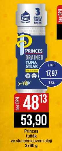 Princes tuňák ve slunečnicovém oleji 3x60 g