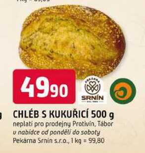 SRNIN CHLÉB S KUKUŘICÍ 500 g 
