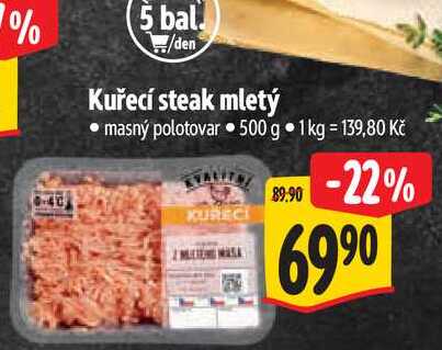 Kuřecí steak mletý 500 g