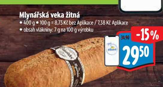 Mlynářská veka žitná 400 g  