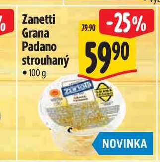 Zanetti Grana Padano strouhaný 100 g