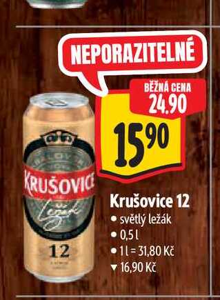 Krušovice 12 světlý ležák 0,51