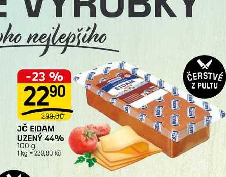 JČ EIDAM UZENÝ 44% 100 g