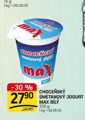 CHOCEŇSKÝ SMETANOVÝ JOGURT MAX BÍLÝ 330 g