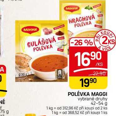 POLÉVKA MAGGI vybrané druhy 42-54 g 