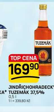 JINDŘICHOHRADECK KA* TUZEMÁK 37,5% 0,5l