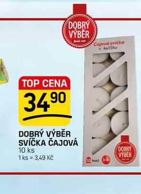 DOBRÝ VÝBĚR SVÍČKA ČAJOVÁ 10 ks