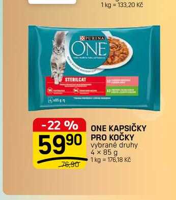 ONE KAPSIČKY PRO KOČKY vybrané druhy 4 x 85 g