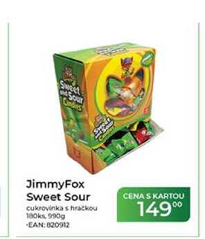 JimmyFox Sweet Sour cukrovinka s hračkou 180ks, 990g