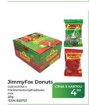 JimmyFox Donuts cukrovinka s melounovou jahodovou mix 20g 
