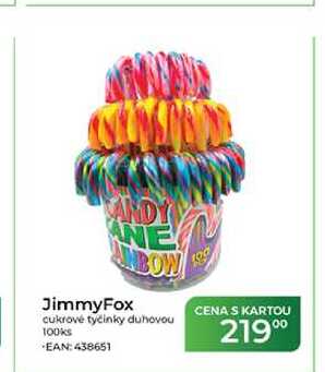 JimmyFox cukrové tyčinky duhovou 100ks