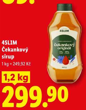 4SLIM Čekankový sirup, 1 kg