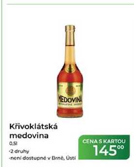 Křivoklátská medovina 2 druhy