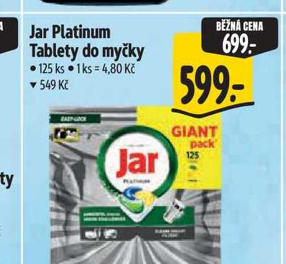 Jar Platinum Tablety do myčky 125 ks