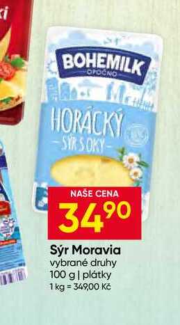 Sýr Moravia vybrané druhy 100 g plátky