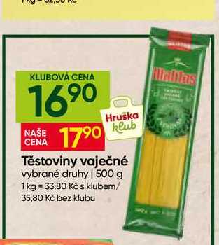 Malitas Těstoviny vaječné vybrané druhy 500 g