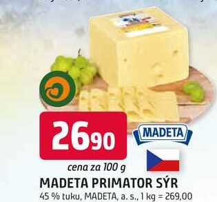 MADETA PRIMATOR SÝR 45% tuku, 100 g