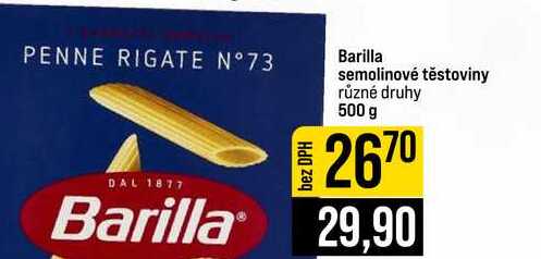 Barilla semolinové těstoviny různé druhy 500 g