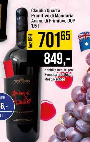 Claudio Quarta Primitivo di Manduria Anima di Primitivo DOP 1,5l